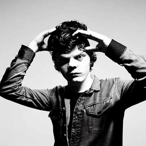 Prompt: evan peters photographed by terry richardson