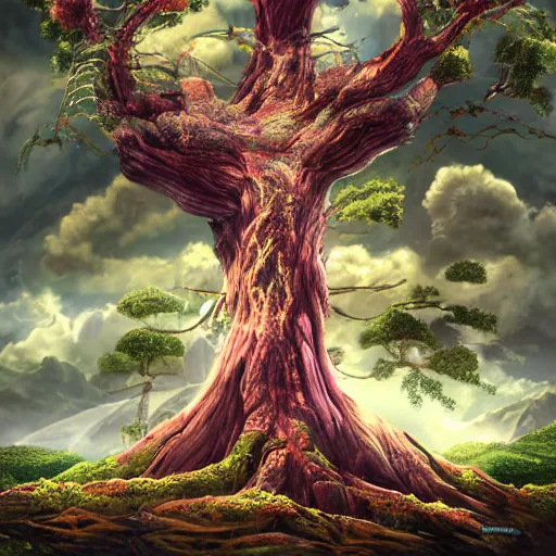 Prompt: Yggdrasil by Choho Aoshima