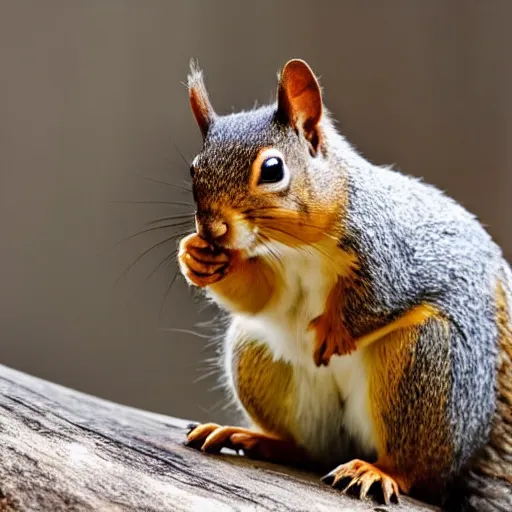 Image similar to a hungry squirrel with rolls and folds of fat