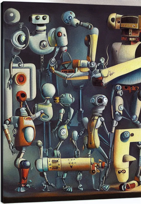 Prompt: robots by salvidor dali