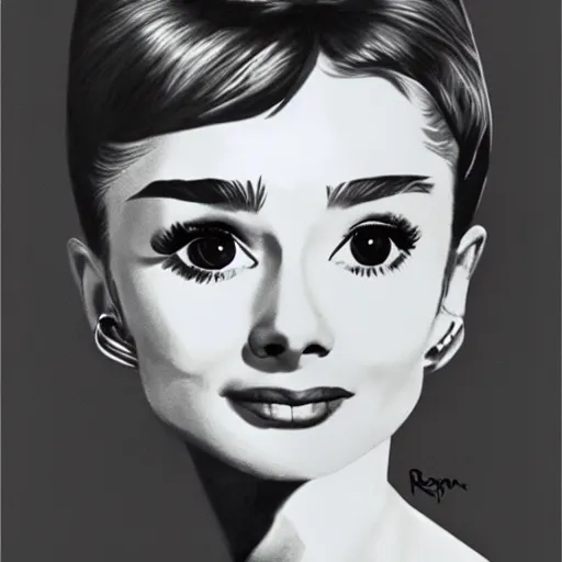 Image similar to audrey hepburn art by hans rottenhammer