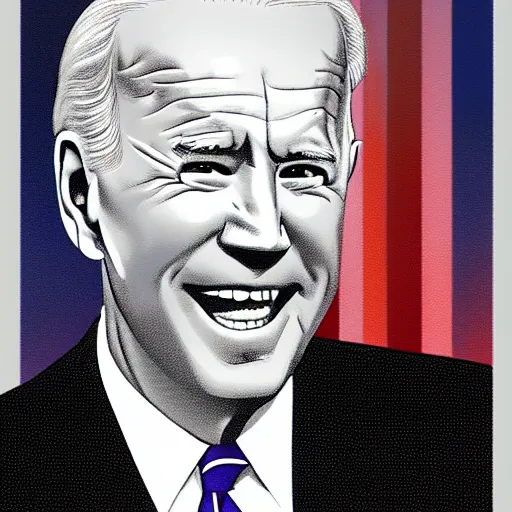 Image similar to joe biden with glowing laser eyes, artstatiom