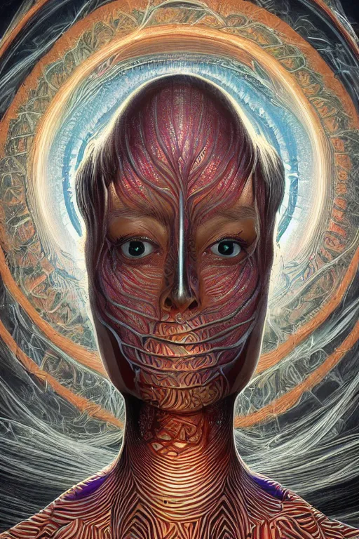 Prompt: Propaganda, uncut, unzoom, symmetry. charachter illustration. Dmt entity manifestation. Surreal render, ultra realistic, zenith view. Made by hakan hisim feat cameron gray and alex grey. Polished. Inspired by patricio clarey, heidi taillefer scifi painter glenn brown. Slightly Decorated with Sacred geometry and fractals. Extremely ornated. artstation, cgsociety, unreal engine, ray tracing, detailed illustration, hd, 4k, digital art, overdetailed art. Intricate omnious visionary concept art, shamanic arts ayahuasca trip illustration. Extremely psychedelic. Dslr, tiltshift, dof. 64megapixel. complementing colors. Remixed by lyzergium.art feat binx.ly and machine.delusions. zerg aesthetics. Trending on artstation, deviantart