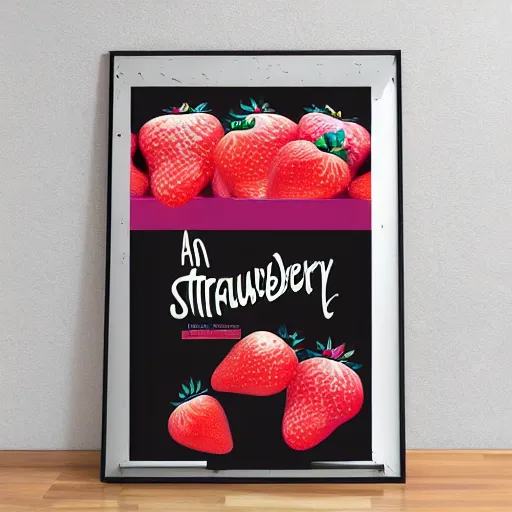 Image similar to a hyperdetailed strawberry milk poster, 4 k hd wallpaper illustration, packaging cover design,