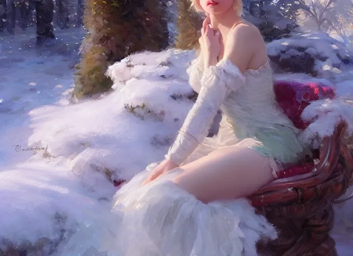 Prompt: ciri in the white frost by vladimir volegov and alexander averin and delphin enjolras and daniel f. gerhartz