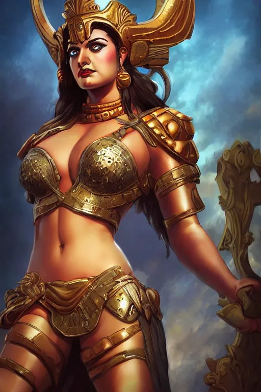 Image similar to the Greek godess Hera looking angry, rusty armor, portrait, pixel art by Artgerm