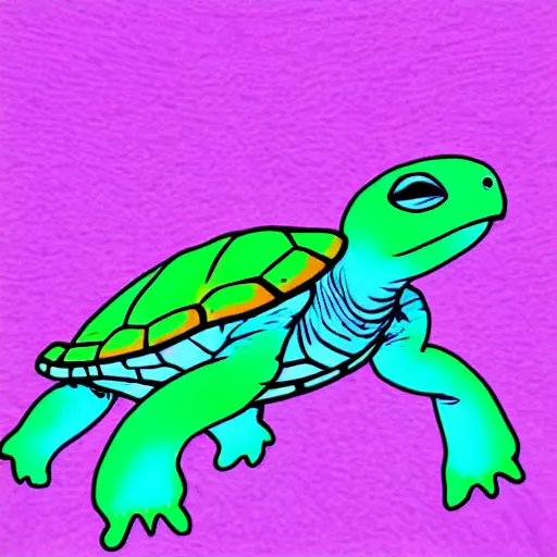 Prompt: vapor wave turtle