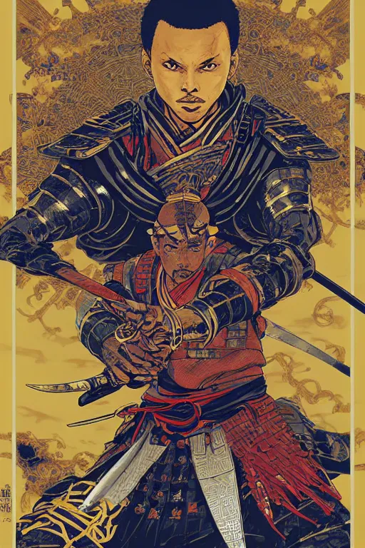 Image similar to poster of stephen curry as a samurai, wearing han - era armor, by yoichi hatakenaka, masamune shirow, josan gonzales and dan mumford, ayami kojima, takato yamamoto, barclay shaw, karol bak, yukito kishiro