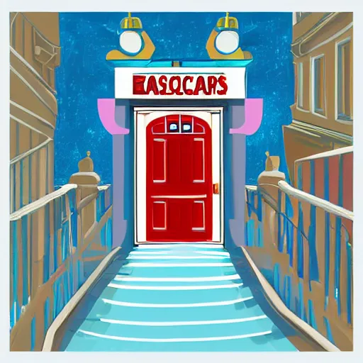 Image similar to “🚪🎭🕌🍪, digital art”