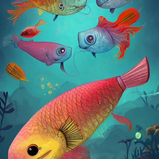 Image similar to Weird Fishes & Arpeggi, Digital Art, Trending on Artstation