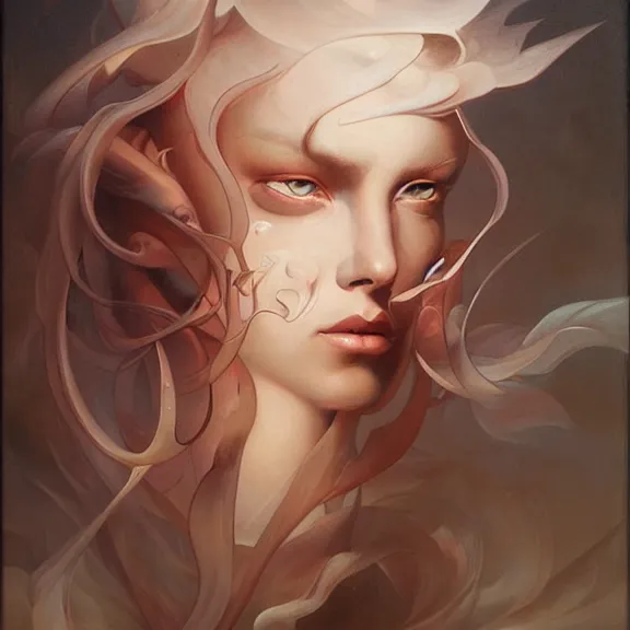 Image similar to a highly detailed beautiful portrait in the style of peter mohrbacher and in the style of jean delville.