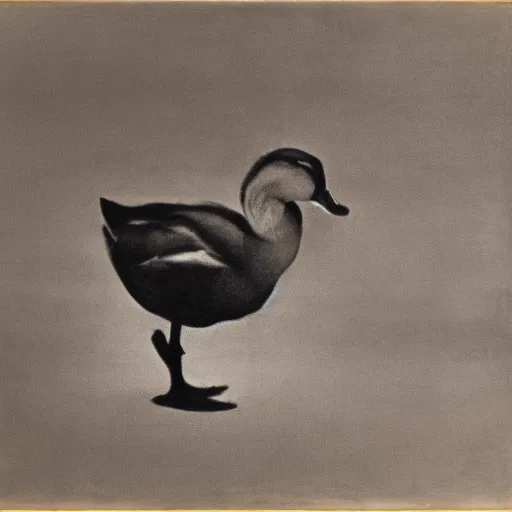 Prompt: a duck on the prowl oil painting aaron siskind