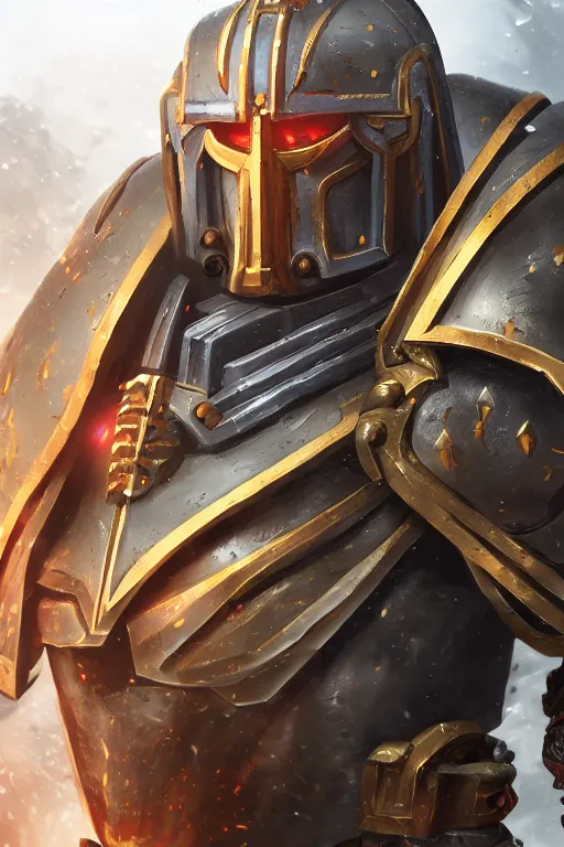 Image similar to armor portrait heros warhammer 4 0 k horus heresy fanart - the primarchs emperor by johannes helgeson animated with vfx concept artist & illustrator global illumination ray tracing hdr fanart arstation zbrush central hardmesh 8 k octane renderer comics stylized