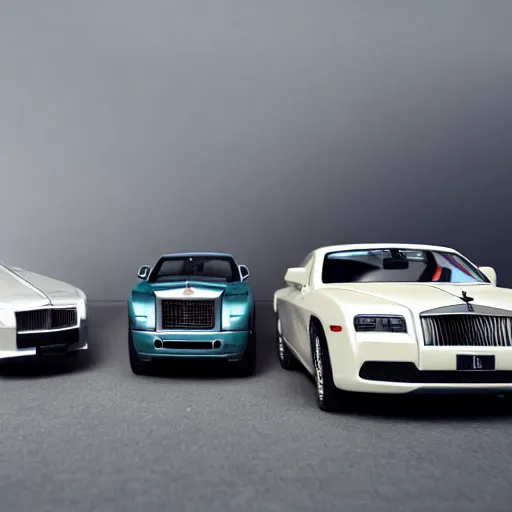 Image similar to Rolls Royce, Lamborghini, Ferrari line up, ultra realistic, canon camera