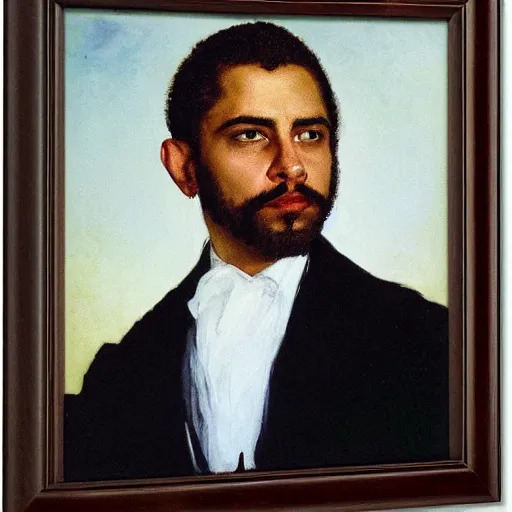 Image similar to head and shoulders portrait of Barack Obama by gustave courbet