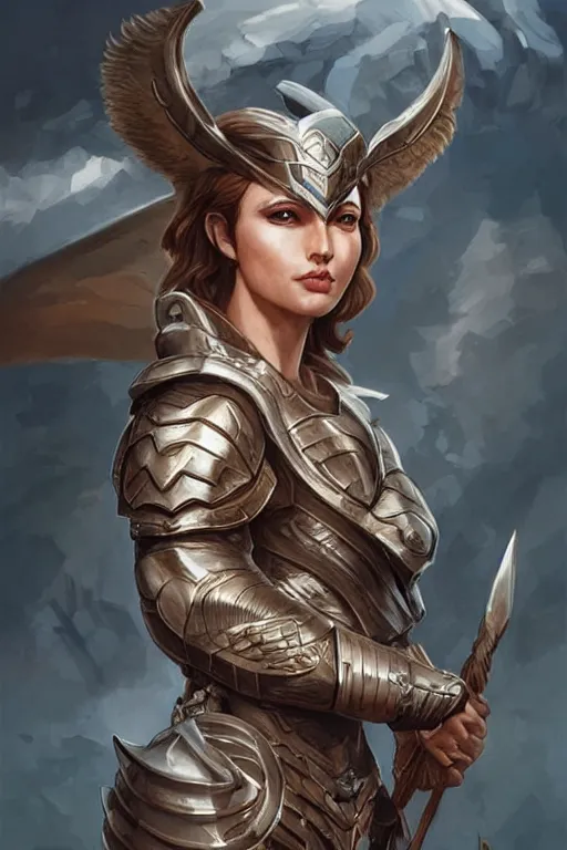 Image similar to amazon valkyrie athena, d & d, fantasy, portrait, highly detailed, headshot, digital painting, trending on artstation, concept art, sharp focus, illustration, art by artgerm and greg rutkowski and magali villeneuve