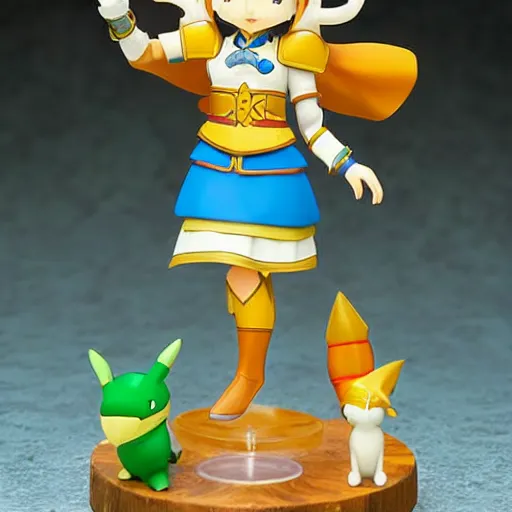 Image similar to ni no kuni pvc figure standing in a diorama, very cute picture