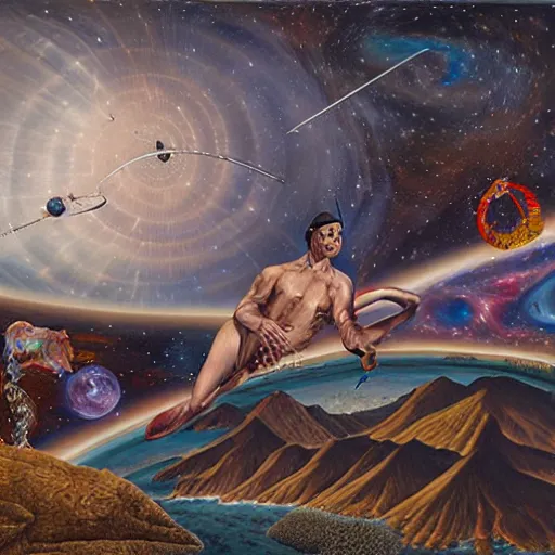 Prompt: Liminal space in outer space by Kent Monkman