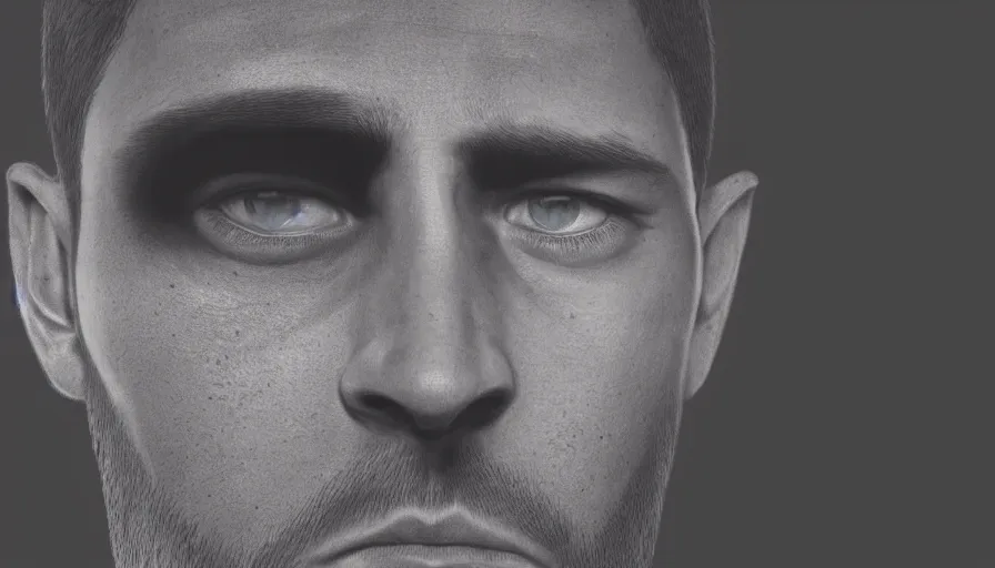 Image similar to eden hazard is sam fisher, face, black background, hyperdetailed, artstation, cgsociety, 8 k