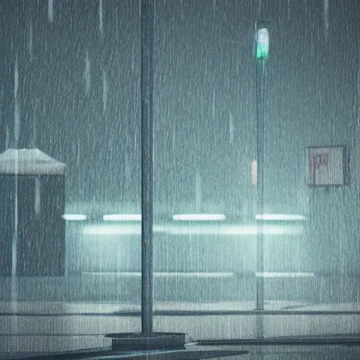 Prompt: lofi, rainy day, mood, headphones, octane render, light leaks 4k premiere pro, hyper realistic