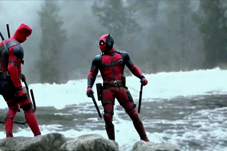 Image similar to ryan reynolds as deadpool in the princess bride ( 1 9 8 7 ), cinematography 4 k