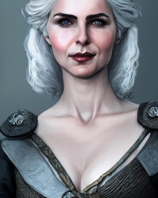 Prompt: portrait of sladkoslava as ciri