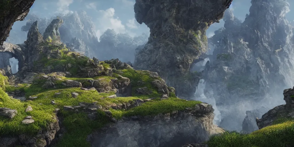 Prompt: Fantasy Landscape Highly detailed, HD quality, 8k resolution, cinema 4d, unreal engine 5, beautiful, cinematic