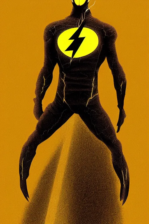 Image similar to portrait Eobard Thawne (Prime Earth) reverse-flash, dramatic backlighting, golden hour, autochrome, high contrast, highly detailed, sharp focus, digital painting, concept art, illustration, rock, chiaroscuro, trending on artstation, art Steven Stahlberg and Goya