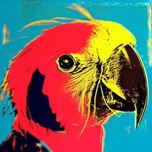 Prompt: Andy Warhol parrot