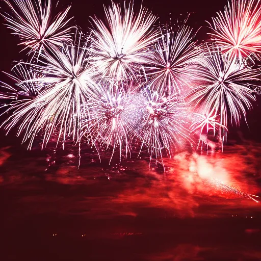 Prompt: deadpool fireworks in the sky, photography, beautiful, detailed,