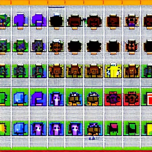 Prompt: picture of 8bit sprites for the game