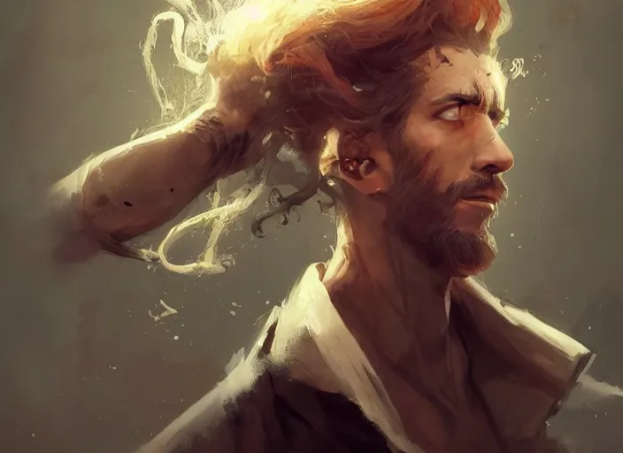 Image similar to a man with nail like hair 4 1 2 3 by artgem and greg rutkowski, trending on artstation