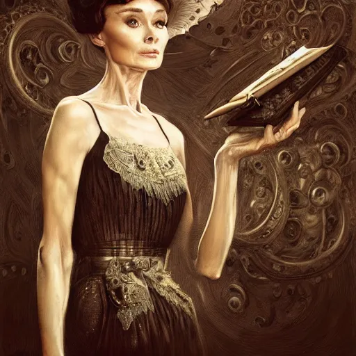 Prompt: audrey hepburn in peaky blinders, baroque painting, intricate, elegant, highly detailed, centered, digital painting, artstation, concept art, smooth, sharp focus, illustration, artgerm, tomasz alen kopera, peter mohrbacher, donato giancola, joseph christian leyendecker, wlop, boris vallejo