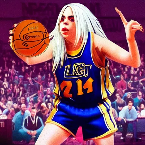 Image similar to Billie Eilish in NBA Jam