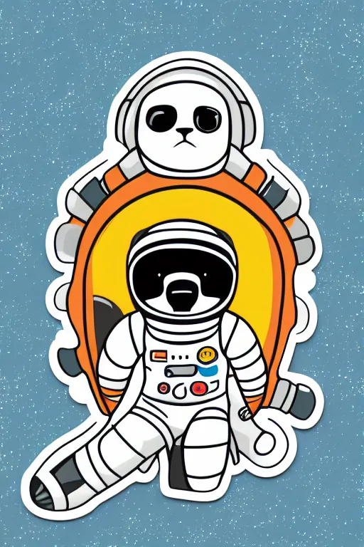 Image similar to A portrait of a bear as an astronaut on the moon, sticker, colorful, illustration, highly detailed, smooth and clean vector curves, no jagged lines, vector art, smooth