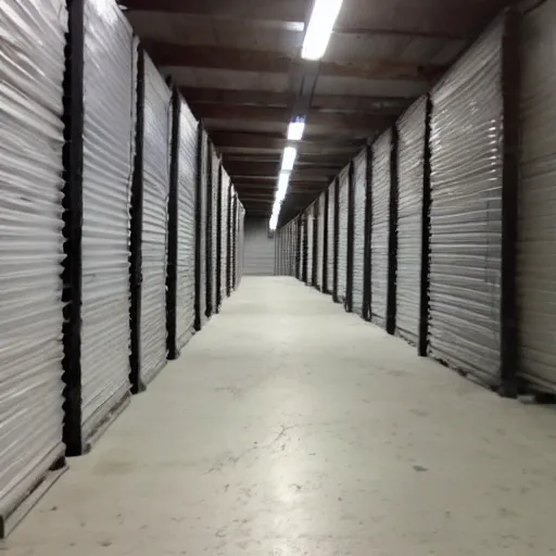 Prompt: warehouse hallway, craigslist photo