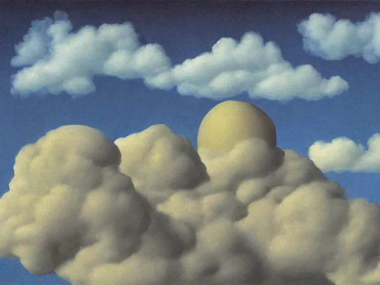 Prompt: dream, painting by rene magritte, high detail, high resolution