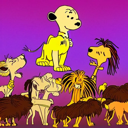 Image similar to charlie brown in the lion king, animated,