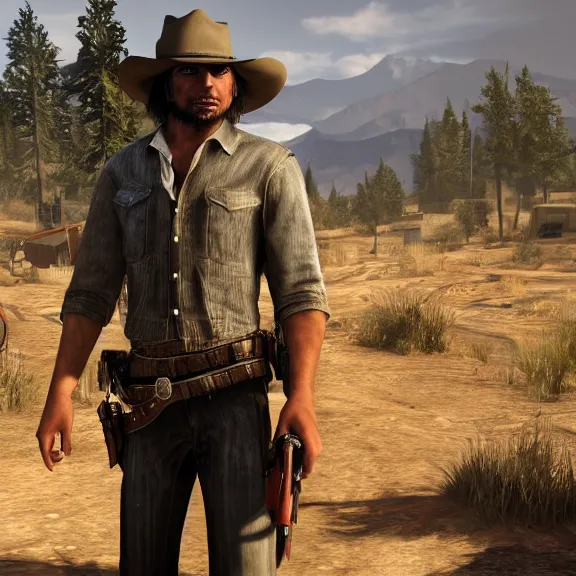 Image similar to john marston playing pc games