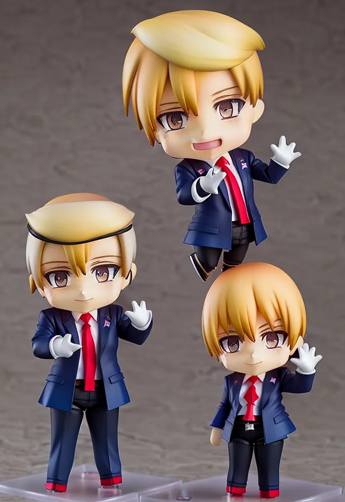 Image similar to An Anime Nendoroid of DONALD TRUMP!!!!!!!!!, Product Photo, 8k, Sharp photo