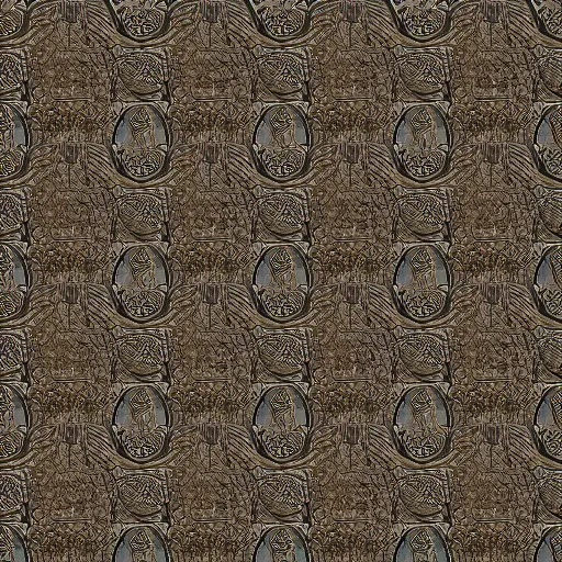 Image similar to ancient temple floor tile pattern, dark tone, seamless, repeatable, tileable, no ligthing