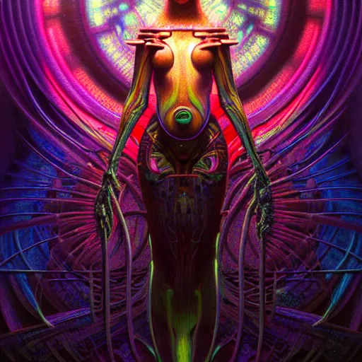 Prompt: extremely psychedelic beautiful brutalist cyborg organism infected by night. intricate, elegant, highly detailed, extremely lifelike photorealistic digital painting, artstation. steichen, gaston bussiere, tom bagshaw, brutalist cyberpunk alphonse mucha, geiger. elegant minimalism. anatomically correct. sharp focus. surreal lush melancholic cosmic hallucination