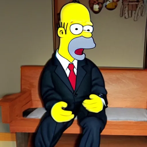 Image similar to homer simpson as a puppet