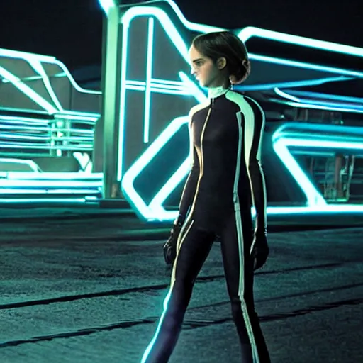 Image similar to movie still of emma watson in tron : legacy ( 2 0 1 0 )