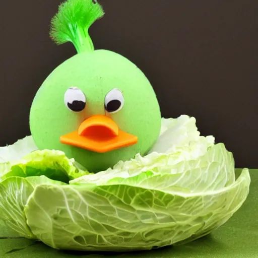 Image similar to duck made of cabbage