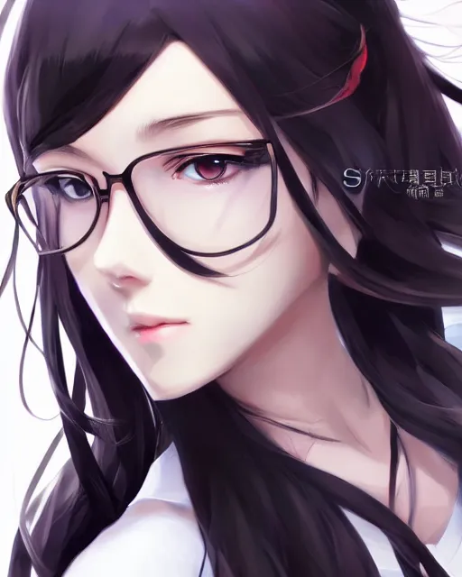 Image similar to An anime portrait of a beautiful girl with long black hair wearing a white blouse, by Stanley Artgerm Lau, WLOP, Rossdraws, James Jean, Andrei Riabovitchev, Marc Simonetti, and Sakimichan, tranding on artstation