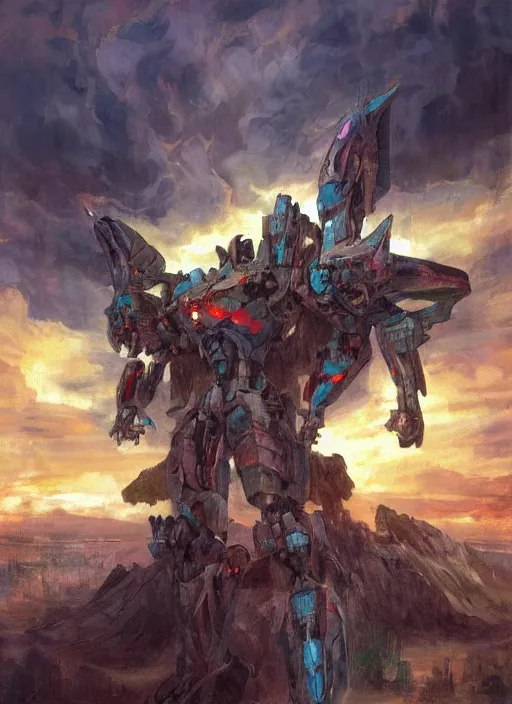 Prompt: biblical mecha dragon sitting slayed, in clouds on a riverside, sunset, big eyes, portrait by mikhail vrubel, studio lighting, muted colors, by frank frazetta, extreme detail, reflections, trending on artstation, 8 k