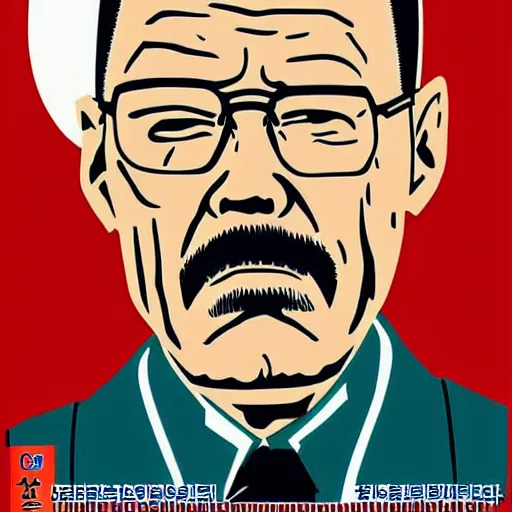 Prompt: north korean propaganda poster portraying walter white, 8k, very intricate, very detailed,