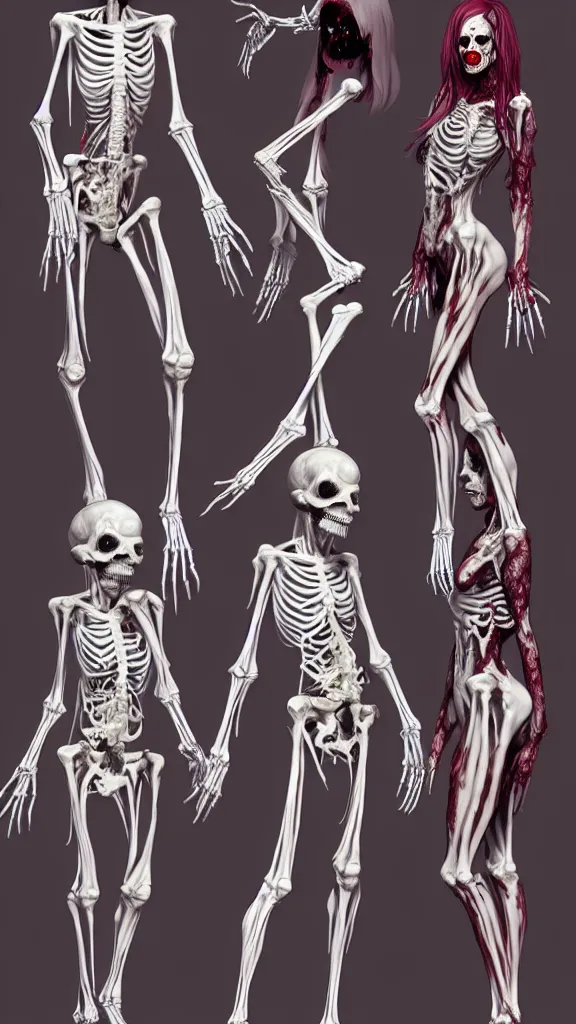 Prompt: plastination wizard who is a zombie girl, skeletal wizard, and a zombie wizard with full body form of a women, Created by Artgerm