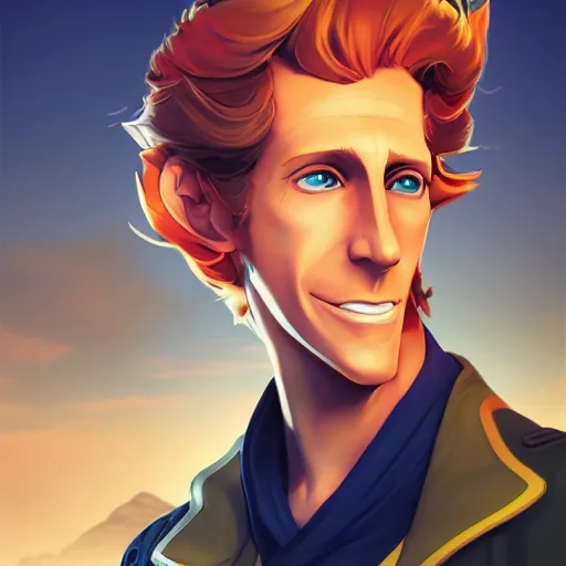 Image similar to Guybrush threepwood, digital painting, 4k, anime key visual, artstation, kuvshinov ilya